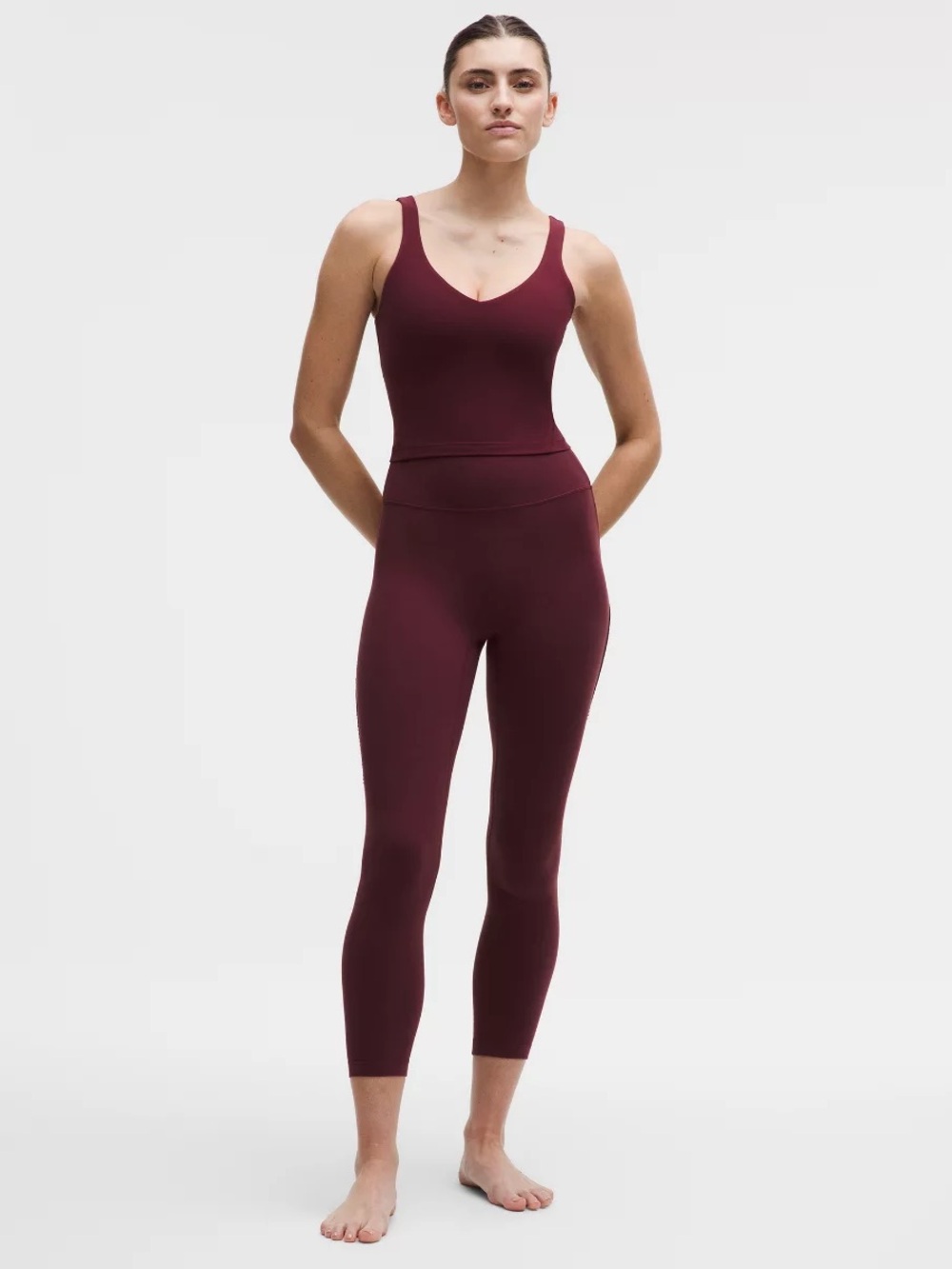 (2 pieces) lululemon groove tight and nulu ribbed crop tank with heart detail - Picture 2 of 6